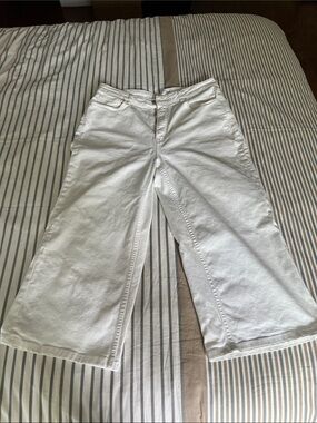 Simons White Wide-Cropped Jeans